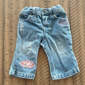 Koala Kids Blue Jeans with Pink Embroidery
